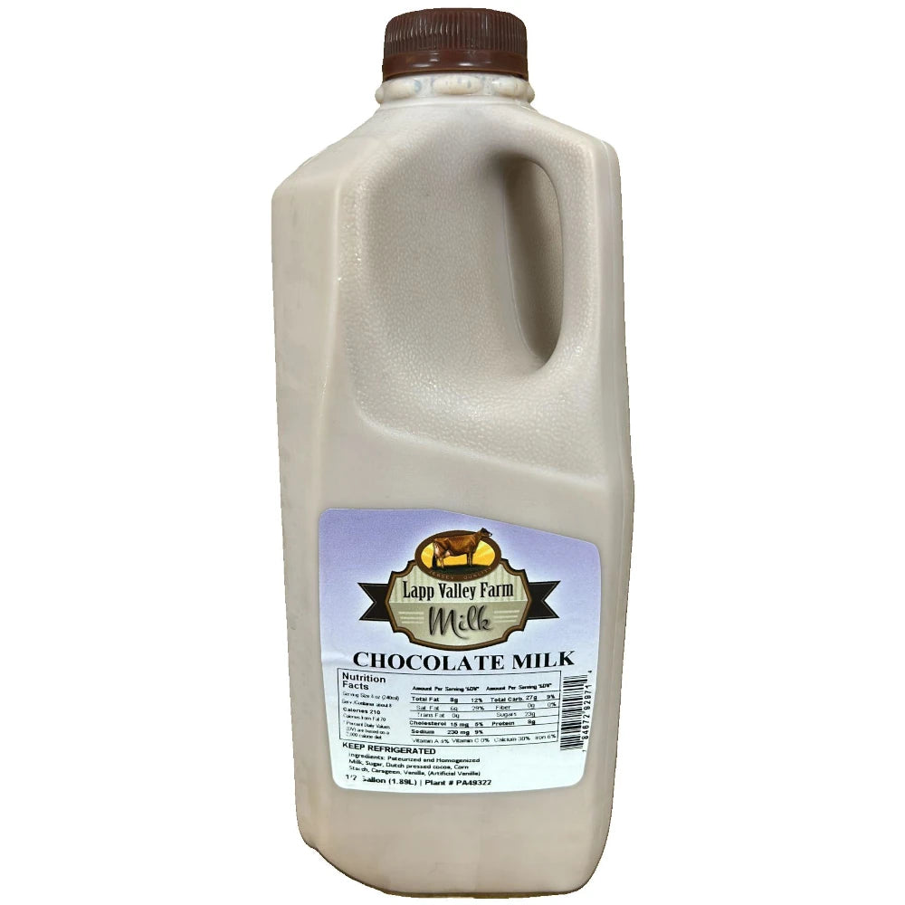 Lapp Valley Farm Chocolate Milk, 1/2 Gallon (1.89L)