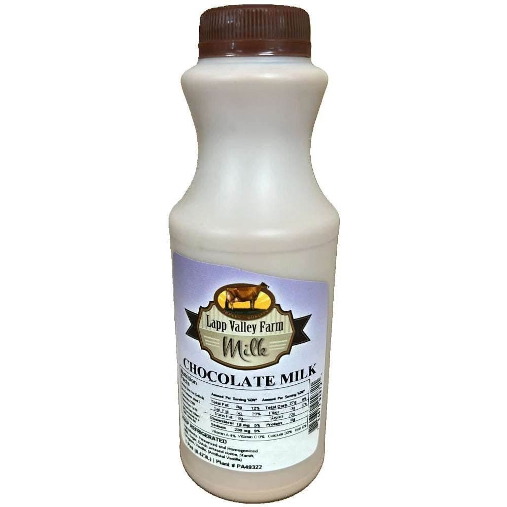 Lapp Valley Farm Chocolate Milk, 1 Pint (0.473L)