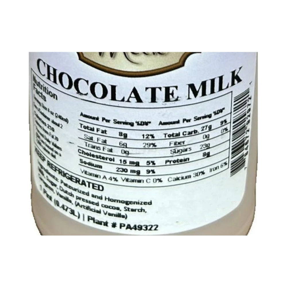 Lapp Valley Farm Chocolate Milk, 1 Pint (0.473L)