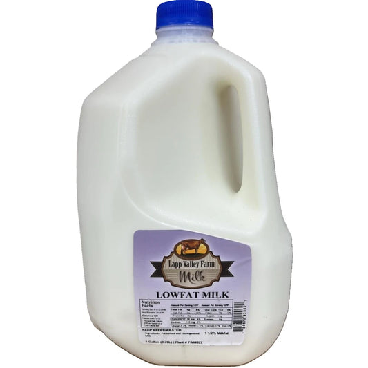 Lapp Valley Farm Low Fat Milk, 1 Gallon (3.78L)