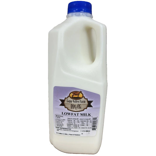 Lapp Valley Farm Low Fat Milk, 1/2 Gallon (1.89L)