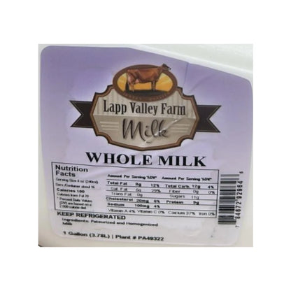Lapp Valley Farm Whole Milk, 1 Gallon (3.78L)