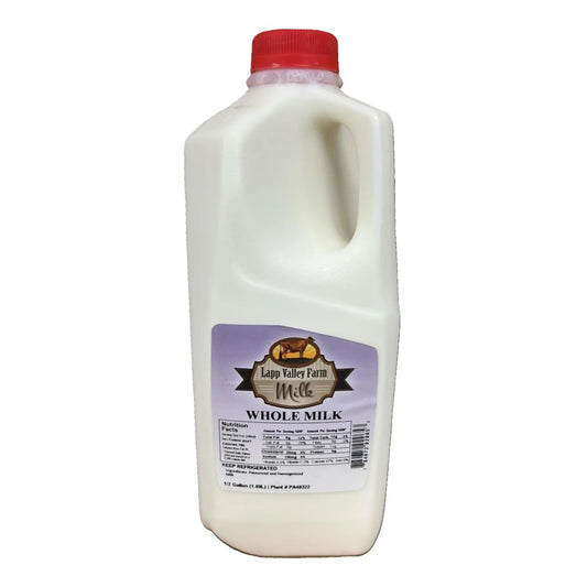 Lapp Valley Farm Whole Milk, 1/2 Gallon (1.89L)